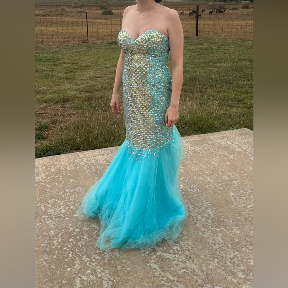 Terani Couture Light Blue Gown